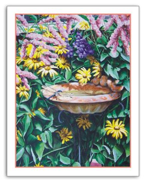 "Bird Bath" Note Card