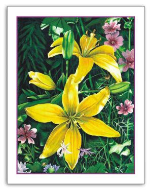 "Yellow Lilies" Note Card