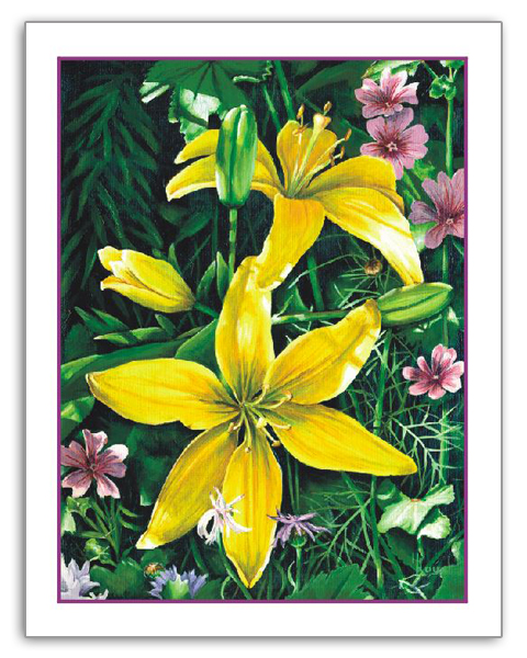 "Yellow Lilies" Note Card