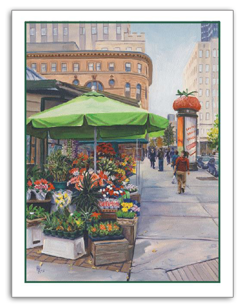 "Phillips Square Flower Shop" Note Card